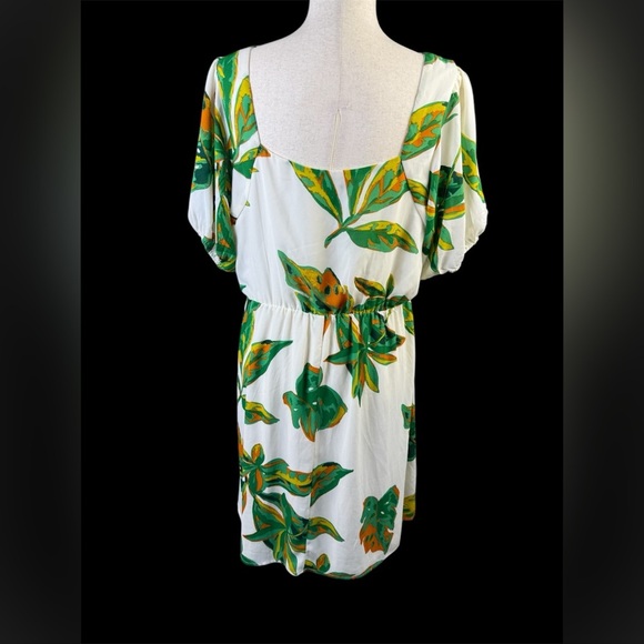 Women’s tropical print pullover dress elastic waist button front detail XL - Picture 2 of 11